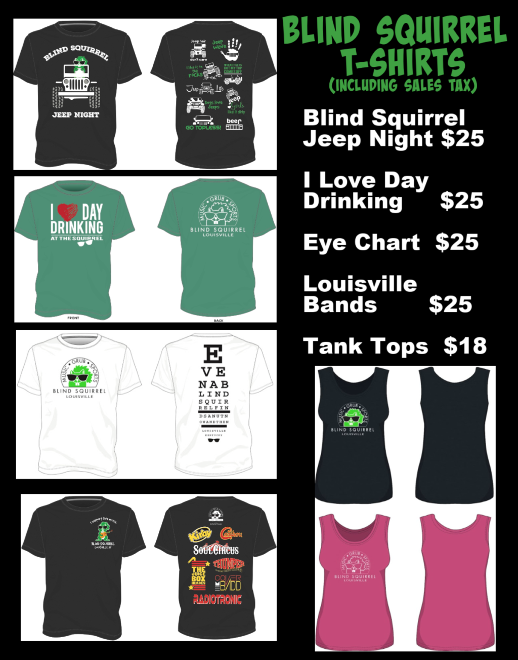 Apparel Blind Squirrel Louisville Restaurant & Bar